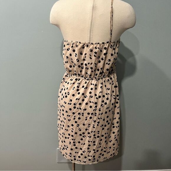 BCBGeneration Cashmere Combo Polka Dot Ruffle One Shoulder Sleeveless Mini Dress - Picture 6 of 8
